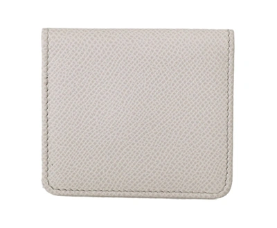 Shop Dolce & Gabbana Chic White Leather Condom Case Men's Wallet