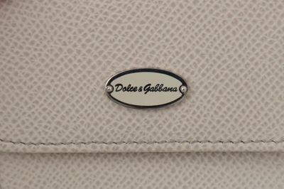 Dolce & Gabbana White Dauphine Leather Holder Pocket Wallet Condom Case In White