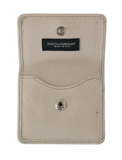 Shop Dolce & Gabbana Chic White Leather Condom Case Men's Wallet