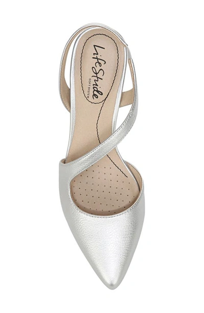 Shop Lifestride Santorini Asymmetric Pointed Toe Pump In Silver