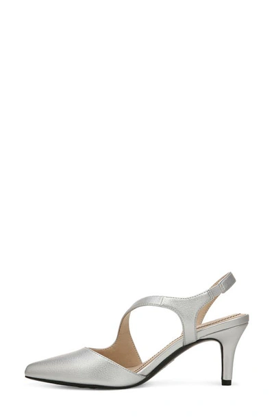 Shop Lifestride Santorini Asymmetric Pointed Toe Pump In Silver