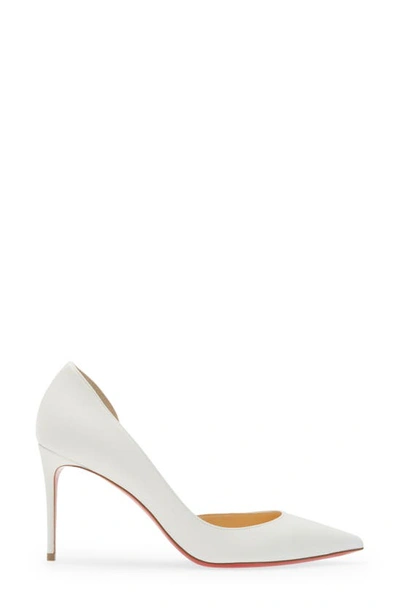 Shop Christian Louboutin Iriza Half D'orsay Pump In Bianco