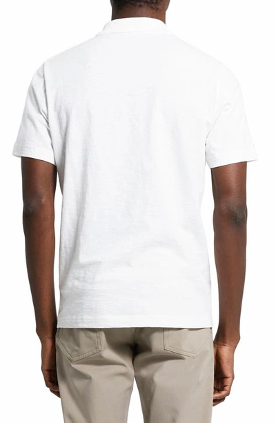 Theory Bron Polo In Cosmos Slub Cotton In White