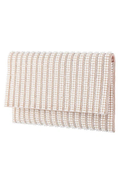 Shop Nina Crystal & Imitation Pearl Embellished Clutch In White