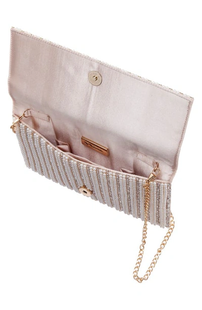 Shop Nina Crystal & Imitation Pearl Embellished Clutch In White