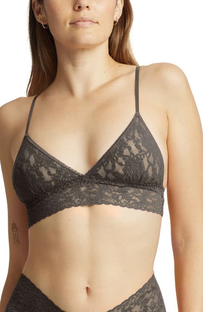 Shop Hanky Panky Signature Lace Padded Bralette In Granite