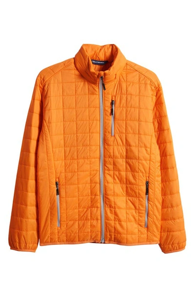 Cutter & Buck Rainier Primaloft Mens Eco Insulated Full Zip Puffer Jacket In Orange