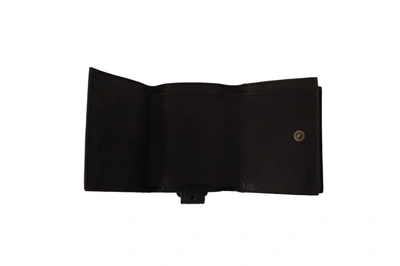 Dolce & Gabbana Black Leather Trifold Purse Belt Strap Multi Kit Men's Wallet In Black