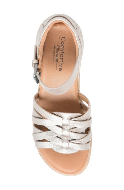 Shop Comfortiva Marina Wedge Sandal In Grey