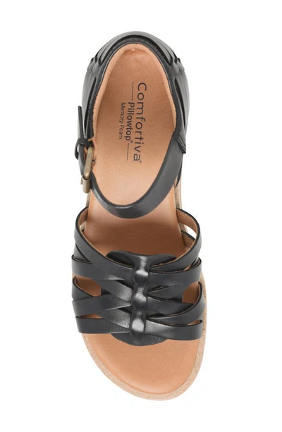 Comfortiva Marina Leather Sandal In Black