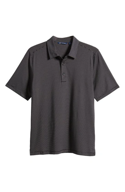 Cutter & Buck Forge Drytec Pencil Stripe Performance Polo In Black