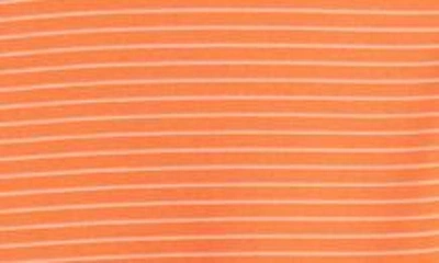 Cutter & Buck Forge Drytec Pencil Stripe Performance Polo In College Orange
