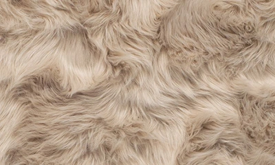 Shop Luxe Hudson Faux Fur Rectangular Rug In Taupe