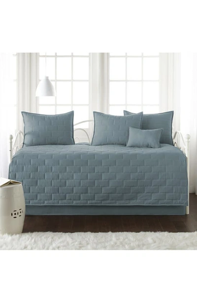 Southshore Fine Linens Brickyard Quilt Set In Steel Blue
