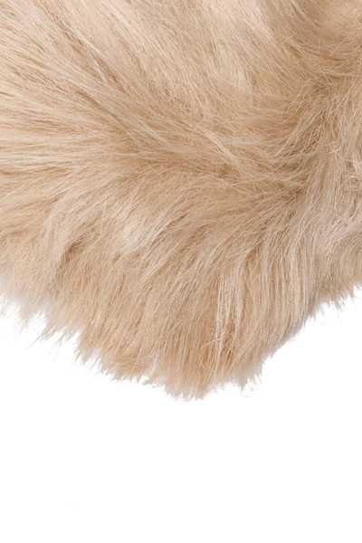 Luxe Hudson Faux Fur Rug In Tan