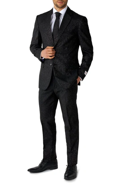 Shop Opposuits Glizy Glitter Two Button Notch Lapel Suit In Black