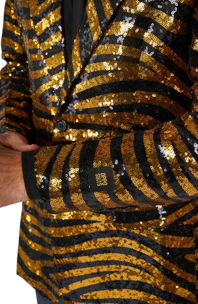 Opposuits Tiger Royale Sequin Notch Collar Blazer In Yellow