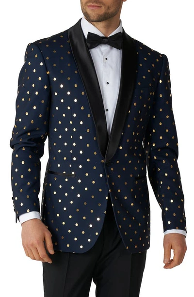 Shop Opposuits Goldy Dot Tuxedo Jacket In Blue