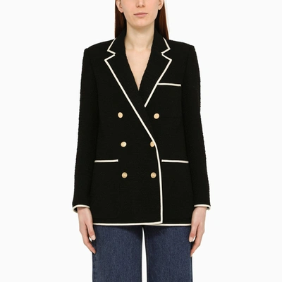 Shop Valentino Black Wool Tweed Jacket
