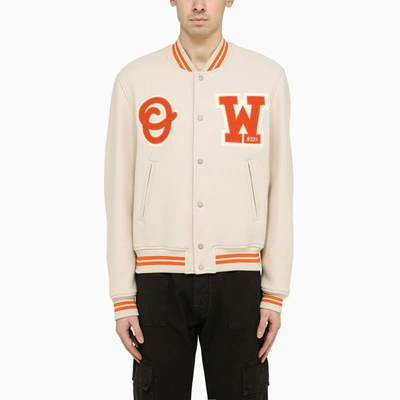 Shop Off-white New Beige Ow-patch Jacket