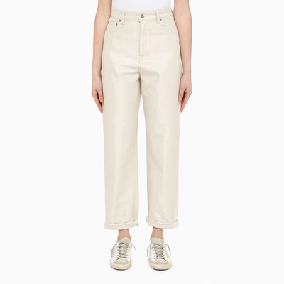 Shop Golden Goose Ivory Coated Jeans In White