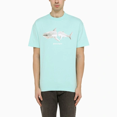 Shop Palm Angels | Light Blue Shark T-shirt