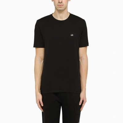 Shop C.p. Company Black T-shirt With Logo Print On The Chest