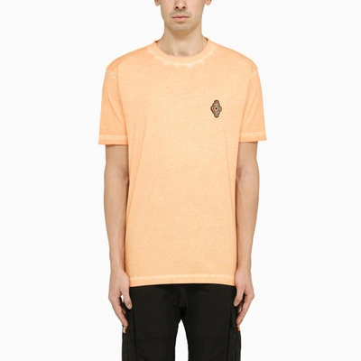 Shop Marcelo Burlon County Of Milan Stitch Cross Logo T-shirt Salmon In Orange