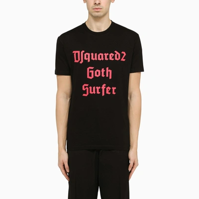 Shop Dsquared2 Goth Surfer Print T-shirt Black