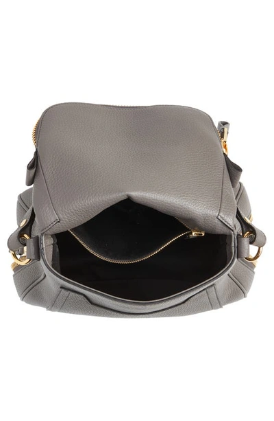 Shop Tom Ford Medium Jennifer Grained Leather Shoulder Bag In Graphite