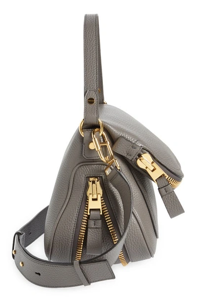Shop Tom Ford Medium Jennifer Grained Leather Shoulder Bag In Graphite