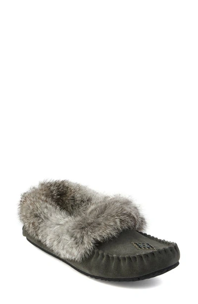 Shop Manitobah Street Faux Fur Trimmed Slipper In Charcoal