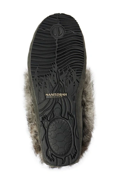 Shop Manitobah Street Faux Fur Trimmed Slipper In Charcoal
