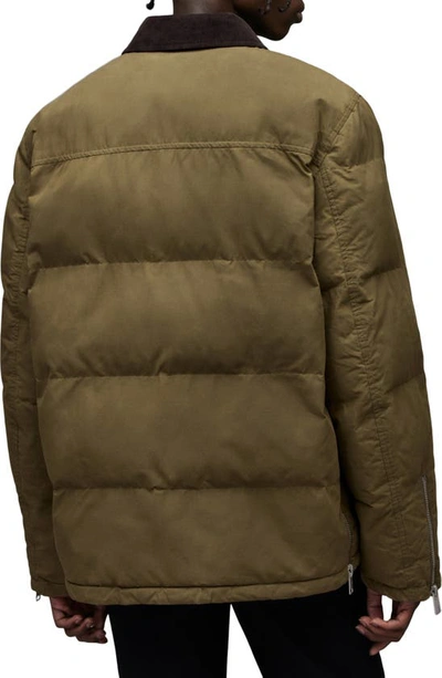 Shop Allsaints Gillan Cotton Quilted Jacket In Dusky Green