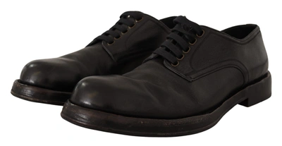Shop Dolce & Gabbana Leather Formal Lace Up Men's Shoes In Black