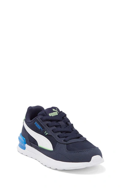 Shop Puma Graviton Ac Sneaker In Navy-white-green-victoria Blue