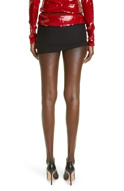 Shop Laquan Smith Sequin Crepe Miniskirt In Black Cherry