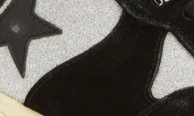 Shop Golden Goose Running Sole Sneaker In Black/ Silver Glitter/ Script