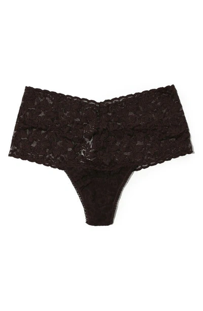 Shop Hanky Panky Retro High Waist Thong In Chocolat Noir