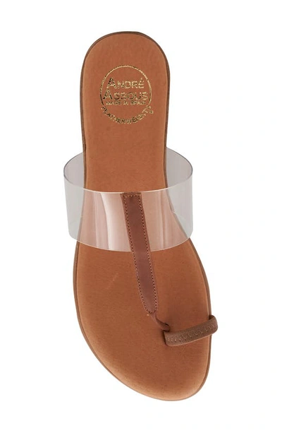 Shop Andre Assous Nailah Toe Loop Sandal In Clear/ Cuero