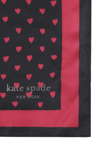 Shop Kate Spade Mini Hearts Silk Bandana Scarf In Black