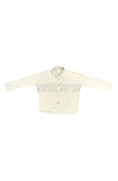 Nikki Lund Fringe Oversize Jacket In Natural