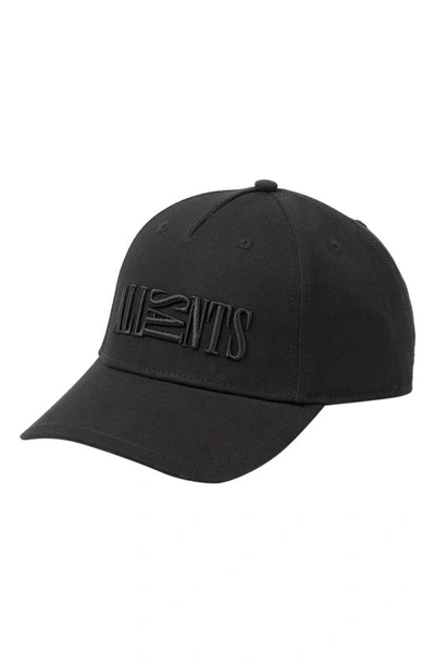 Shop Allsaints Oppose Logo Baseball Cap In Black