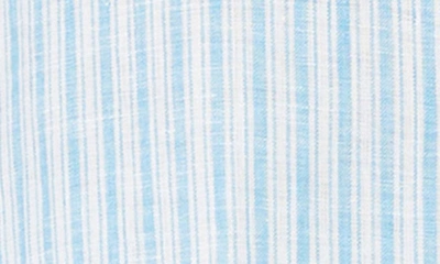 Foxcroft Harley Stripe Linen Button-up Shirt In Blue Breeze