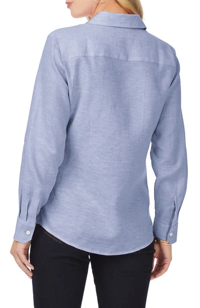 Foxcroft Jordan Linen Button-up Shirt In Indigo