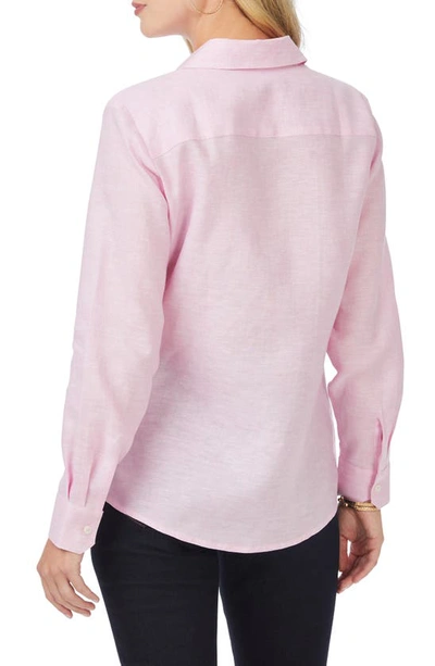 Foxcroft Jordan Linen Button-up Shirt In Pure Pink