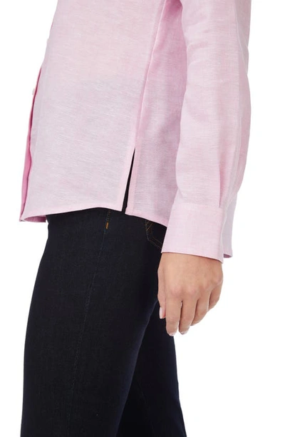 Shop Foxcroft Jordan Linen Button-up Shirt In Pure Pink