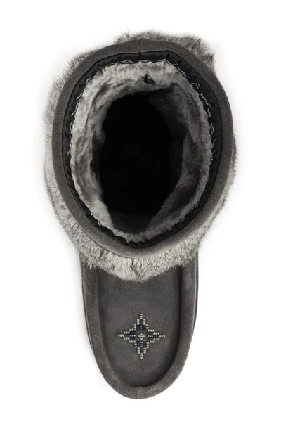 Shop Manitobah Waterproof Boot With Faux Fur Trim In Charcoal