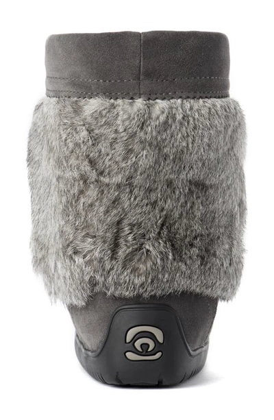 Shop Manitobah Waterproof Boot With Faux Fur Trim In Charcoal