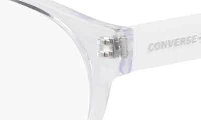Shop Converse Malden 51mm Round Blue Light Blocking Reading Glasses In Crystal Clear